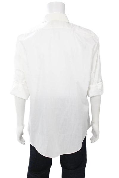 Bill Blass Men Point Collar White Dress Shirt Big Tall Size 17.5
