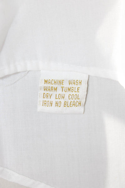 Bill Blass Men Point Collar White Dress Shirt Big Tall Size 17.5