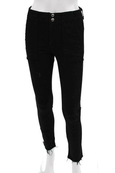 Rag & Bone Jean Women Skinny Ankle Jeans Black Mid-Rise Button Size 25