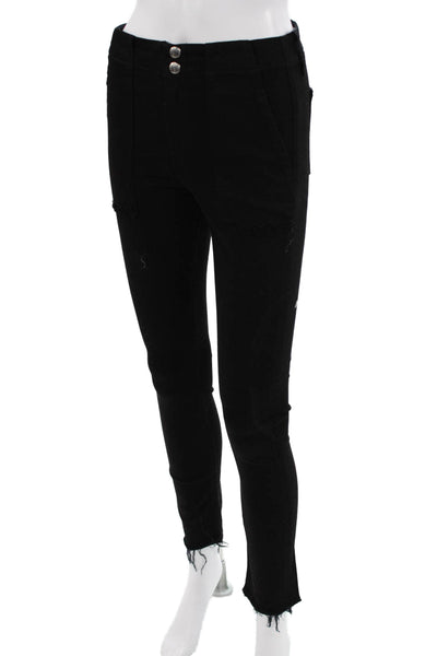 Rag & Bone Jean Women Skinny Ankle Jeans Black Mid-Rise Button Size 25