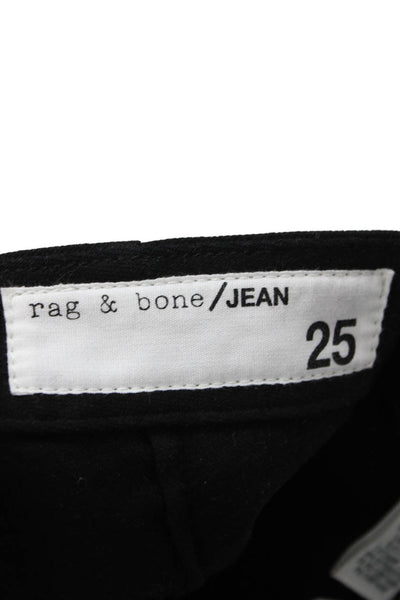 Rag & Bone Jean Women Skinny Ankle Jeans Black Mid-Rise Button Size 25