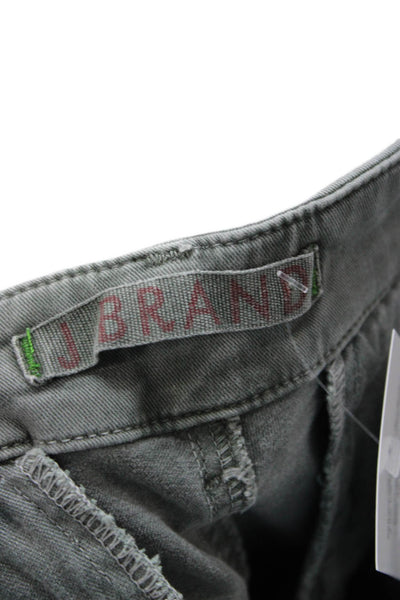 J Brand Womens Cropped Cargo Pants Gray Button 25in Inseam Size 29