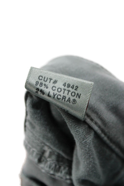 J Brand Womens Cropped Cargo Pants Gray Button 25in Inseam Size 29