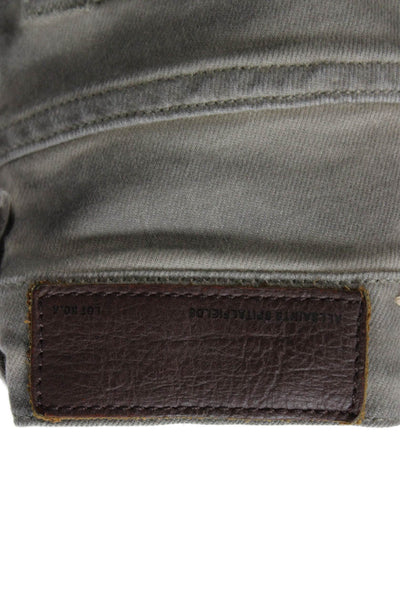 Allsaints Unisex Gray Cotton Army Pants Button Closure Size 29