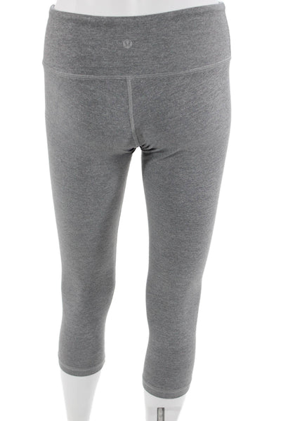 Lululemon Womens Cropped Capri Leggings Gray Nylon Size 6