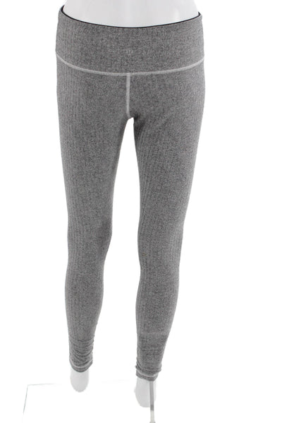 Lululemon Womens Ankle Leggings Gray Herringbone Nylon Size 6