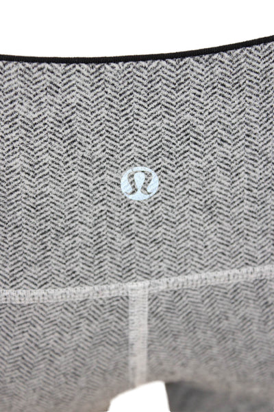 Lululemon Womens Ankle Leggings Gray Herringbone Nylon Size 6