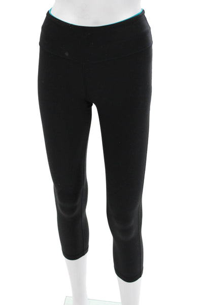 Lululemon Women Cropped Leggings Black Nylon Size 6