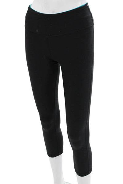 Lululemon Women Cropped Leggings Black Nylon Size 6