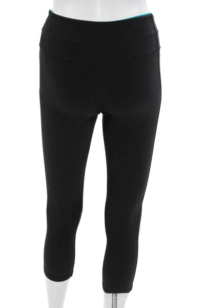 Lululemon Women Cropped Leggings Black Nylon Size 6