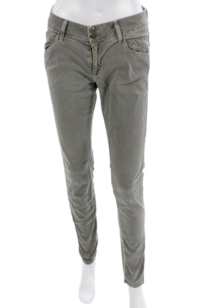 Hudson Womens Chino Pants Gray Button Closure 30in Inseam Size 27