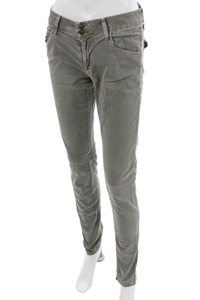 Hudson Womens Chino Pants Gray Button Closure 30in Inseam Size 27