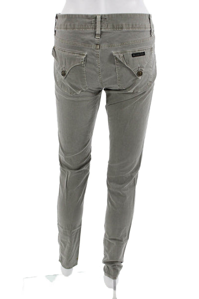 Hudson Womens Chino Pants Gray Button Closure 30in Inseam Size 27