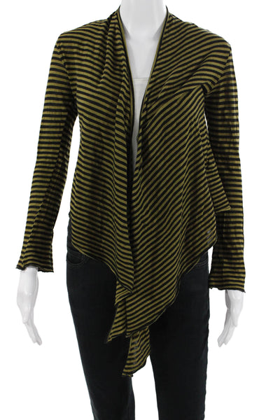 Velvet Women Black Striped Long Sleeve Bohemian Blouse Polyester Cotton Size M