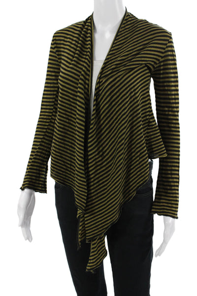 Velvet Women Black Striped Long Sleeve Bohemian Blouse Polyester Cotton Size M