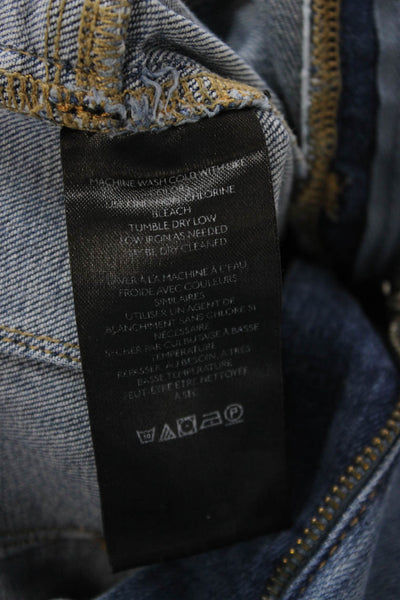 We The Free Womens Flared Paperbag Jeans Blue Button High Rise Size 27