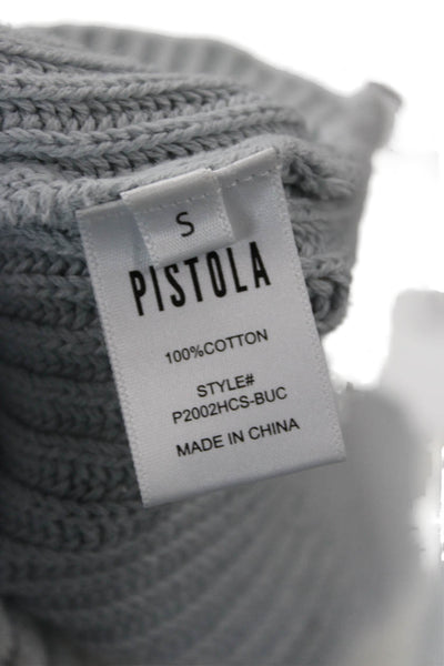 Pistola Unisex Pullover Sweater Gray 100% Cotton Crewneck Long Sleeve Size S