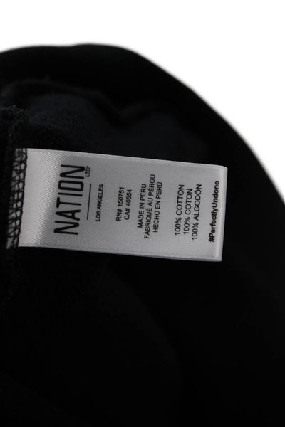 Nation LTD Womens Pullover Sweatshirt Black 100% Cotton Crew Neck Size S