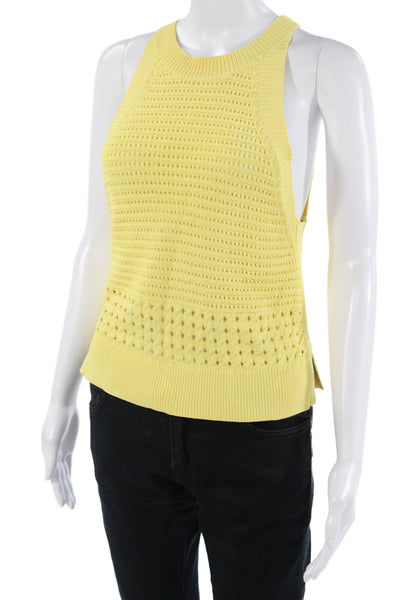 Wilfred Women Yellow Sleeveless Crewneck Tank 65% Rayon 35% Nylon Size S