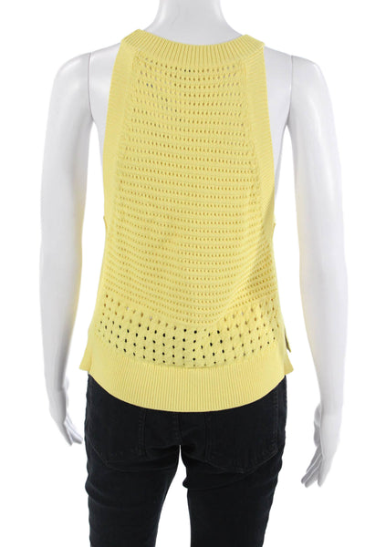Wilfred Women Yellow Sleeveless Crewneck Tank 65% Rayon 35% Nylon Size S