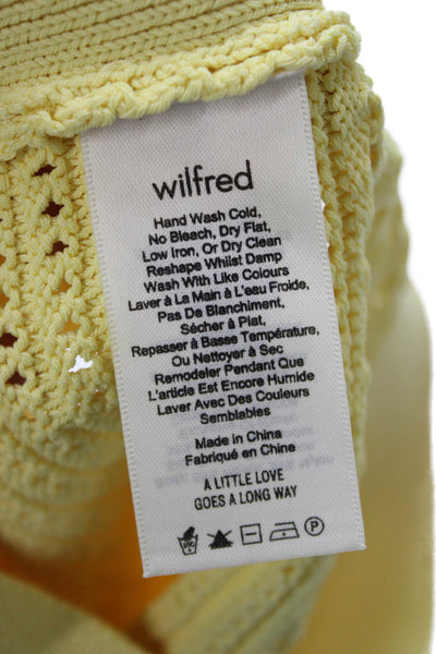 Wilfred Women Yellow Sleeveless Crewneck Tank 65% Rayon 35% Nylon Size S
