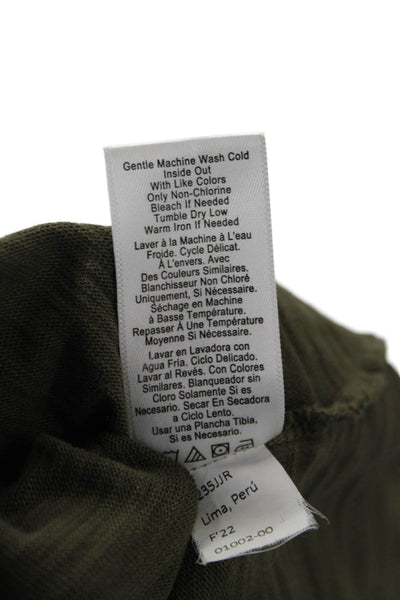 Nation LTD Womens Green Cotton Collared Button Up Blouse Short Sleeve Size XS