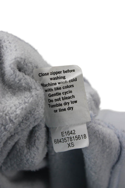 AYR Women Pullover Sweatshirt Light Blue Mock Neck Zip Cotton Size XS