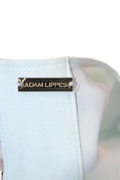 Adam Lippes Womens Light Blue Blouse Short Sleeve Crew Neck Size S