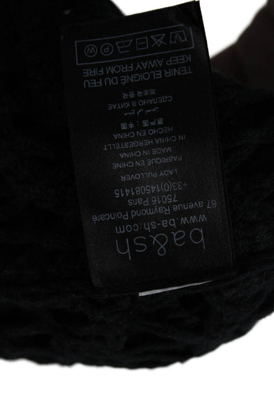 Ba&Sh Womens Black Button Cardigan Long Sleeve Round Neck Size 2