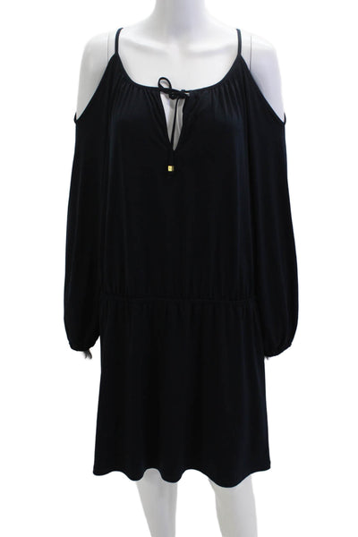 Michael Michael Kors Women Shift Dress Black Long Sleeve Knee Length Size XL