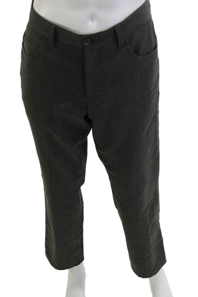 Boss Hugo Boss Mens Ankle Cropped Dress Pants Dark Gray Virgin Wool Size 32