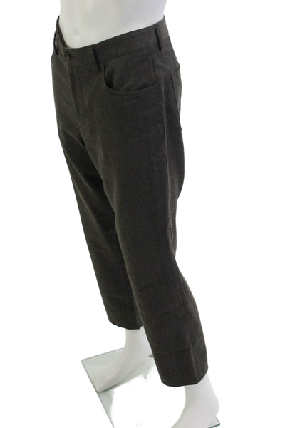 Boss Hugo Boss Mens Ankle Cropped Dress Pants Dark Gray Virgin Wool Size 32