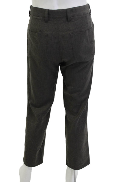 Boss Hugo Boss Mens Ankle Cropped Dress Pants Dark Gray Virgin Wool Size 32