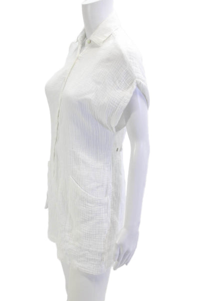 L Space Women Jumpsuit Romper White Collared Short Cotton Size XS