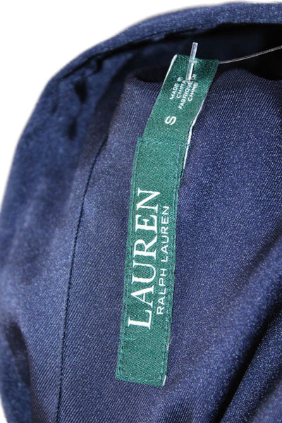 Lauren Ralph Lauren Women Dark Blue Collared Long Sleeve Basic Blouse Size S