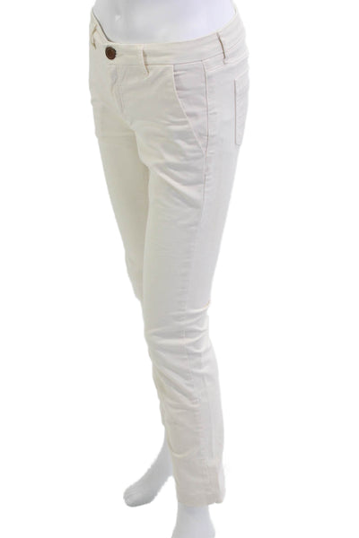 Victoria Beckham Women White Chino Pants Designer 28in Inseam Size 27