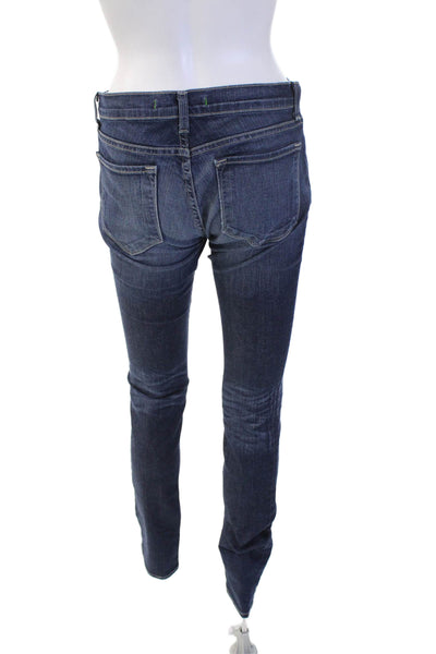 J Brand Womens Dark Blue Skinny Jeans Mid Rise Inseam 32 Size 28