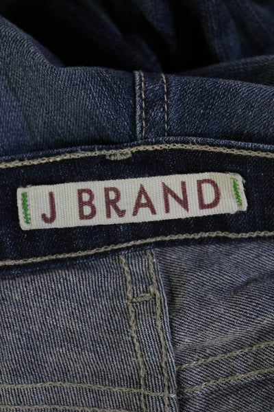 J Brand Womens Dark Blue Skinny Jeans Mid Rise Inseam 32 Size 28