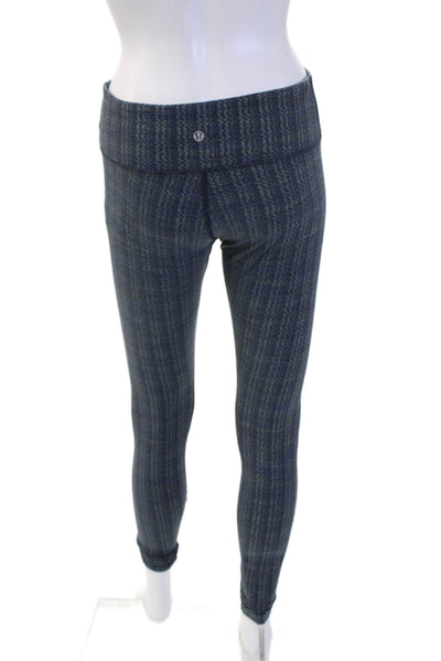 Lululemon Womens Ankle Jegging Dark Blue Herringbone Nylon Size 6