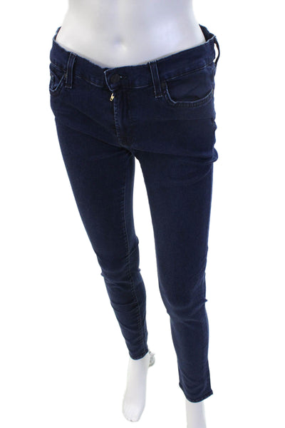 7 For All Mankind Women Skinny Dark Blue Jeans Size 31