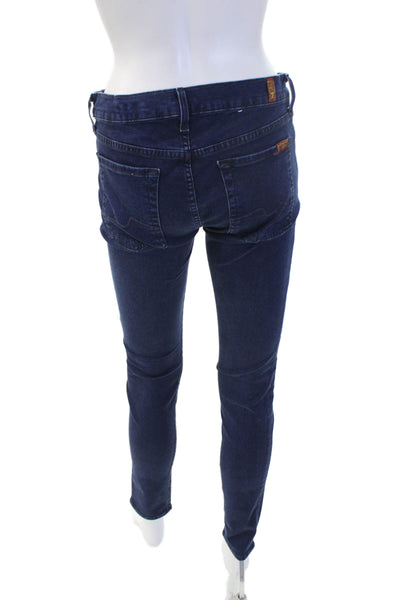 7 For All Mankind Women Skinny Dark Blue Jeans Size 31