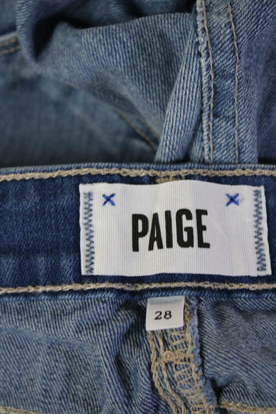 Paige Womens Skinny Ankle Jeans Blue Button Mid Rise Size 28