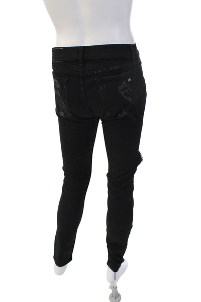 Rag & Bone Mens Skinny Jeans Black Denim Button Fly Size 32