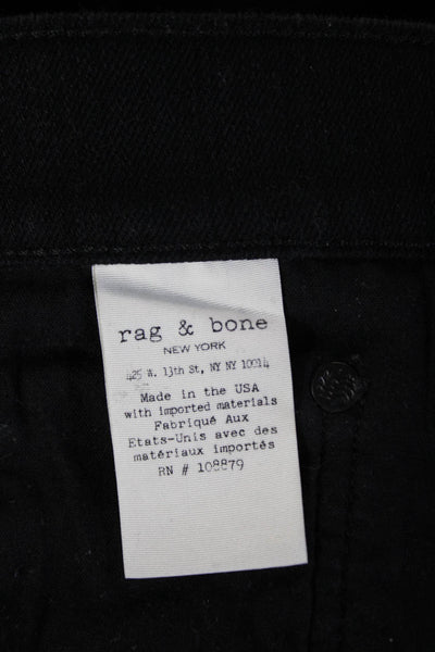 Rag & Bone Mens Skinny Jeans Black Denim Button Fly Size 32