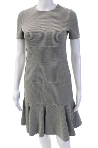 Akris Punto Women Fit & Flare Gray Knee Length Crew Neck Dress Size 2