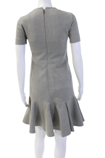 Akris Punto Women Fit & Flare Gray Knee Length Crew Neck Dress Size 2