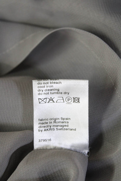 Akris Punto Women Fit & Flare Gray Knee Length Crew Neck Dress Size 2