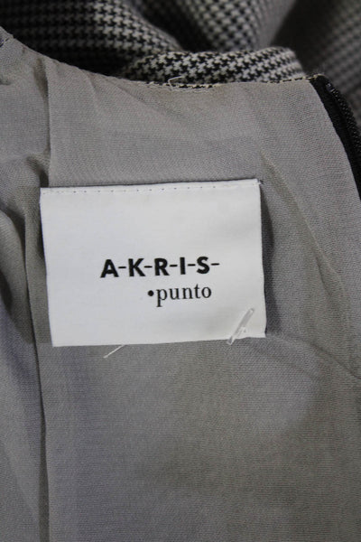 Akris Punto Women Fit & Flare Gray Knee Length Crew Neck Dress Size 2