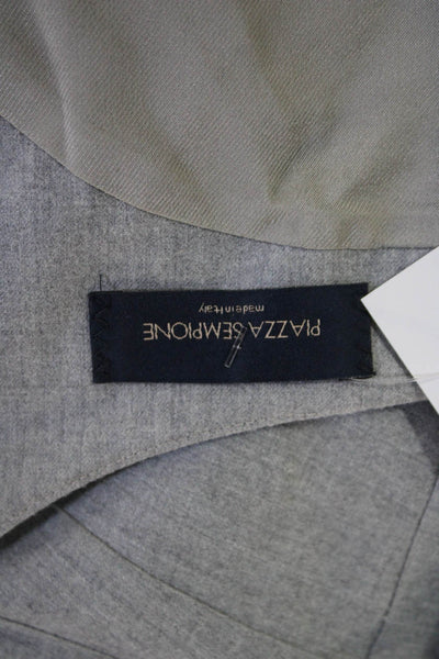 Piazza Sempione Womens Sheath Dress Gray Wool Sleeveless Crew Neck Size 2