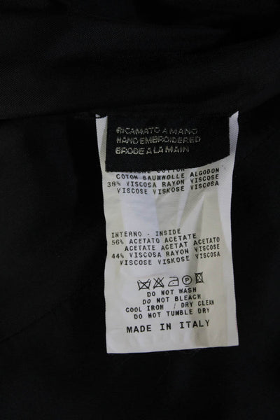 Etro Women Sheath Dress Black Sleeveless Crew Neck Zip Geometric Size 38